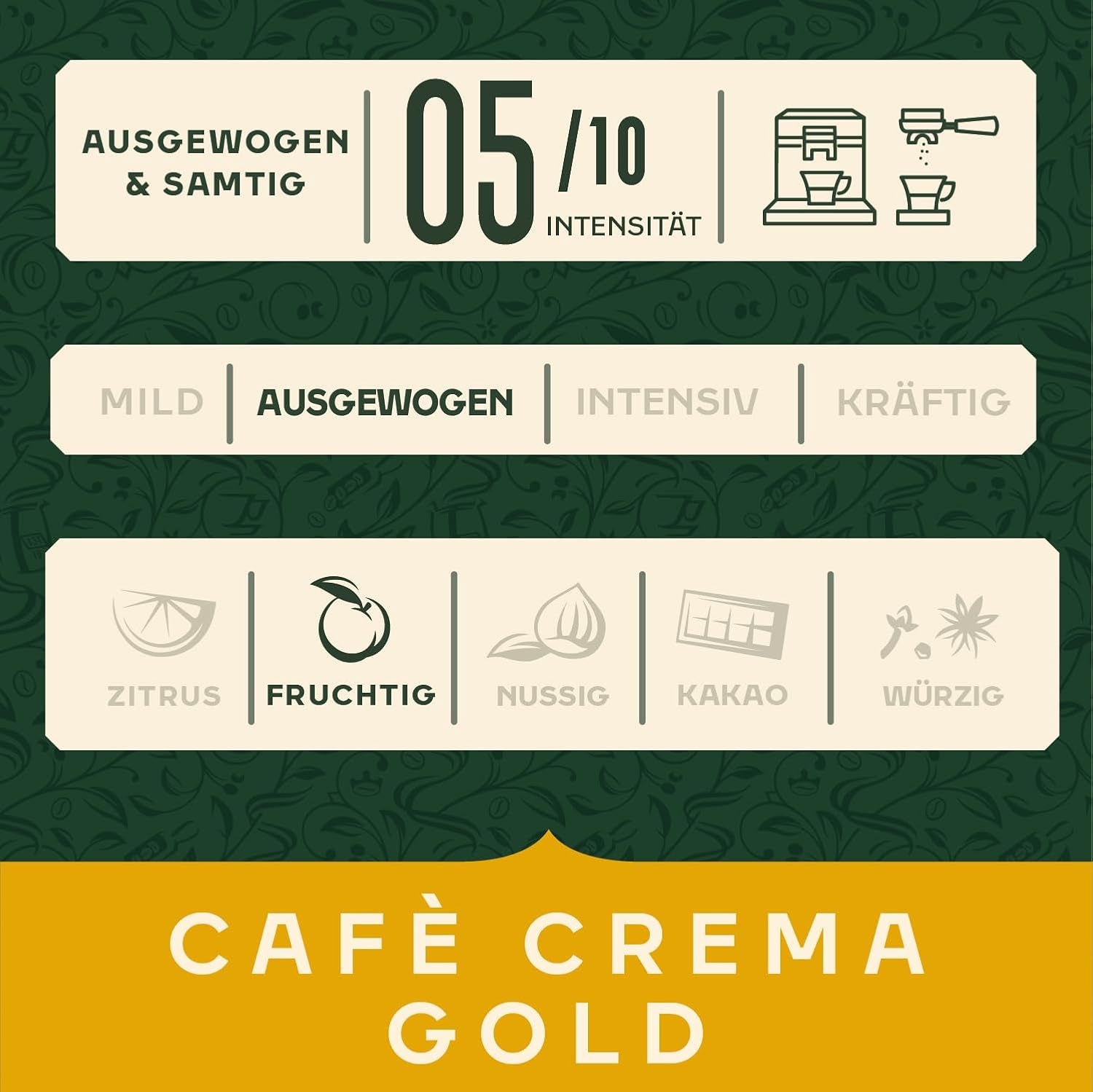 Jacobs Café Crema Gold Granos De Café 1Kg - Vollmundig, Aromatisch, Fruchtige Notes, Arábica Y Robusta, Intensidad 5/10, Ideal Para Café Crema Naty Shop