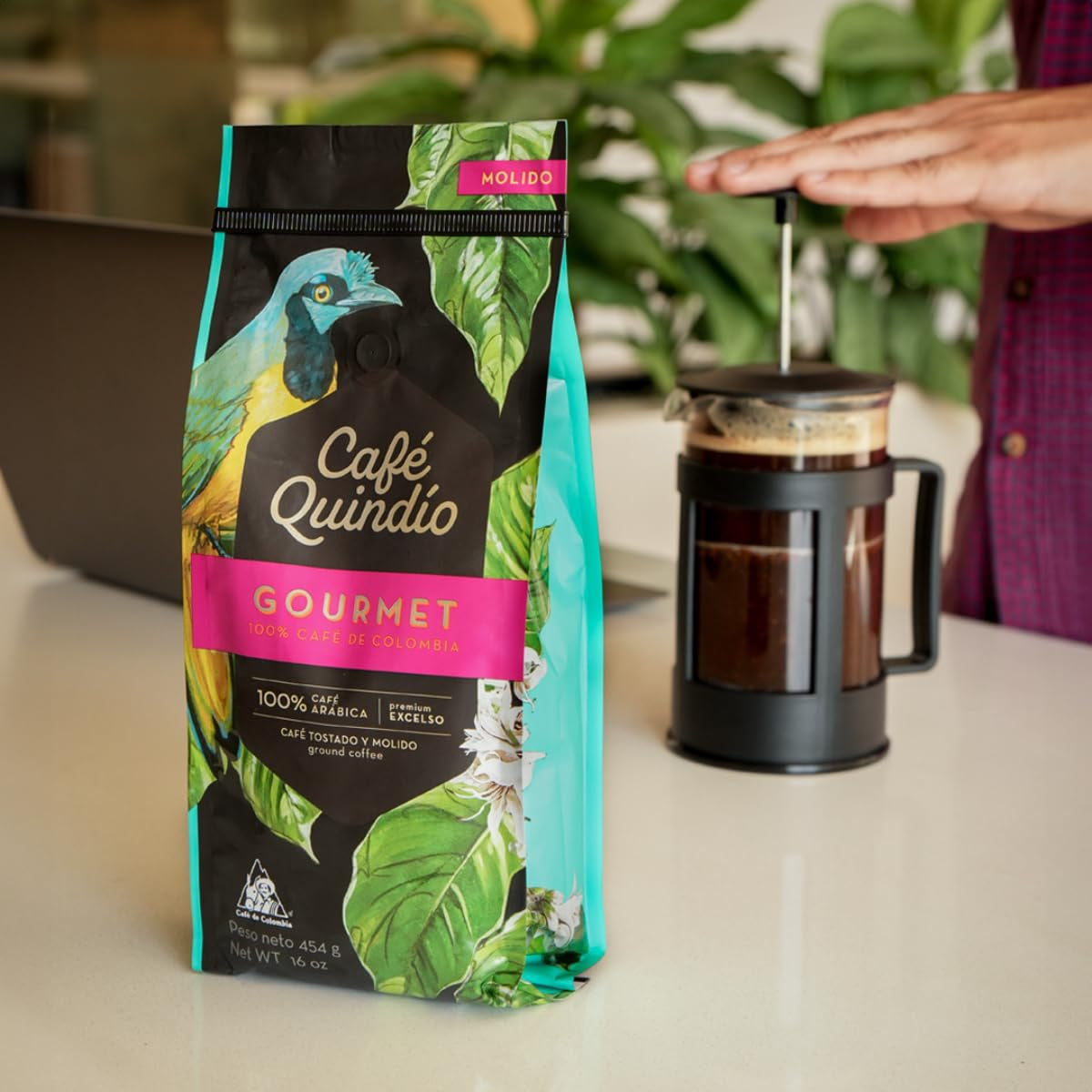 Café Quindio Gourmet - Café Especial - Café 100% Arábica en Grano, Colombia, 250g - ideal para máquinas portafiltro, máquinas totalmente automáticas, café filtrado o prensa francesa