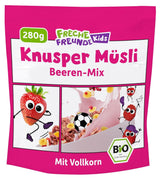FRECHE FREUNDE Muesli de desayuno orgánico Edda's Berry Crunchy Muesli Mix para escolares con fresas liofilizadas Vegano, paquete de 6 (6 x 280 g)