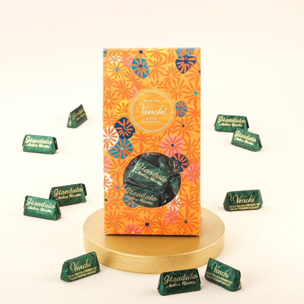 Venchi – Colección Murrine – Caja regalo de chocolate Gianduiotto Antica Ricetta, 300 g – Con IGP Avellanas del Bosque Piamonte – Idea de regalo – Sin gluten
