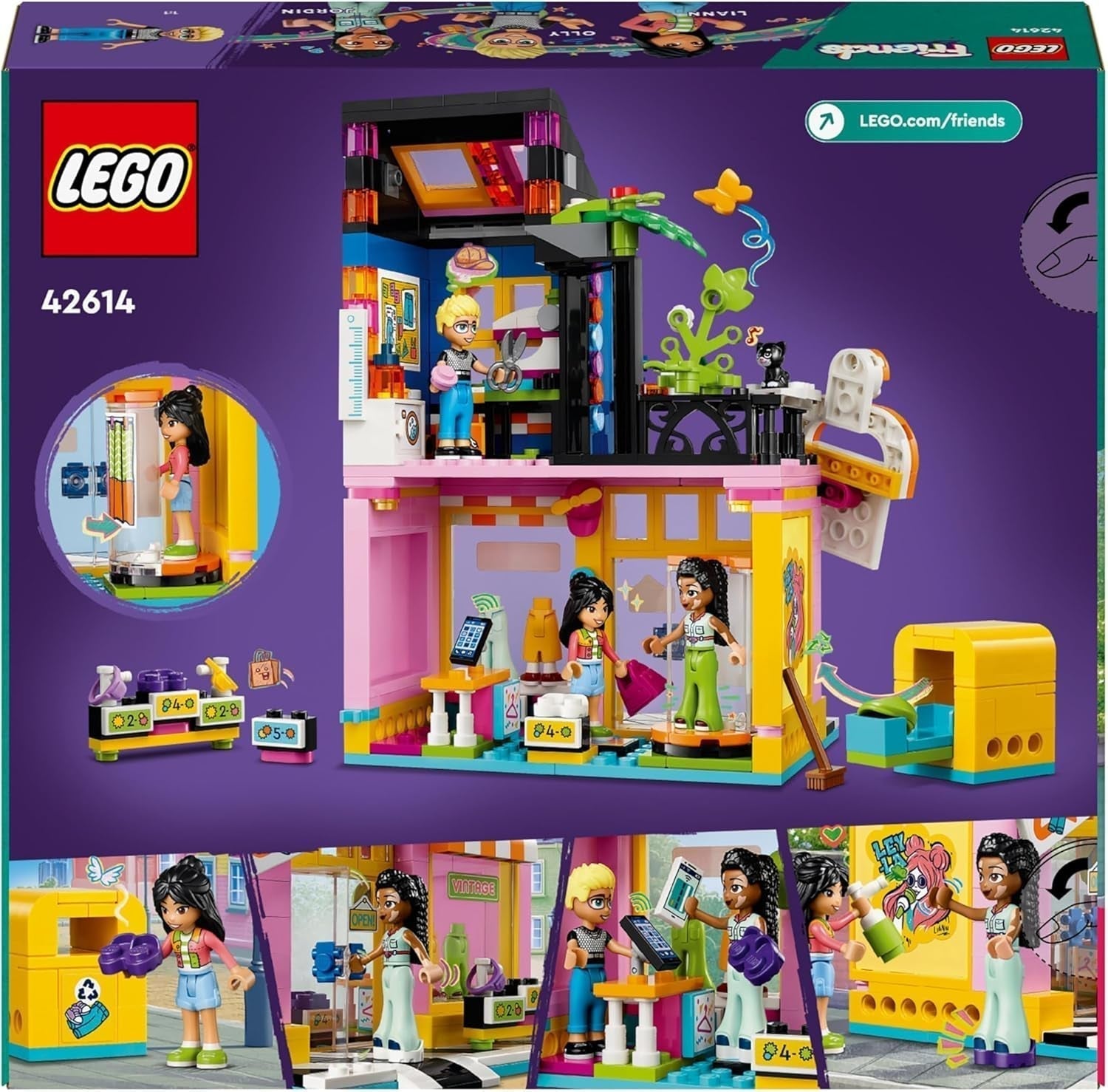 LEGO Friends Vintage Fashion Store Set de construcción para niños con juguetería, figuras y gato, modelo de juego de rol para el desarrollo socioemocional, regalo para niñas y niños de 6 años 42614 Juegos de construcción Besuche den LEGO-Store