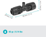 Pieza en T Gardena Micro-Drip-System para boquillas pulverizadoras: Conexión entre tubos de 13 mm y una boquilla pulverizadora, riego automático de plantas, tecnología de conexión rápida y sencilla, reutilizable (13206-20)