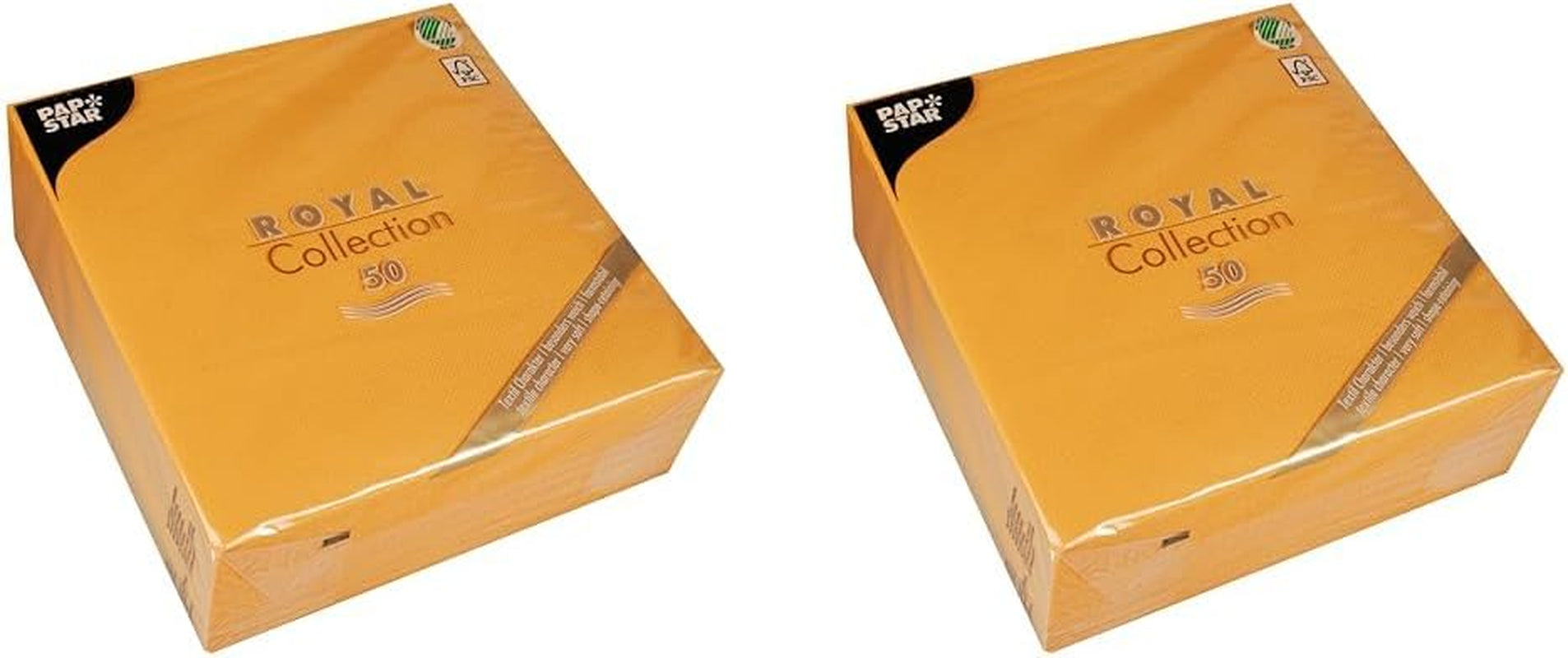 Papstar, 50 servilletas "Colección ROYAL" pliegue 1/4 40 Cm X 40 Cm naranja, #82219