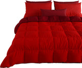PETTI Artigiani Italiani - Manta de invierno para cama de matrimonio, maxi, monocromática, doble cara, blanco, gris, 100% Made in Italy