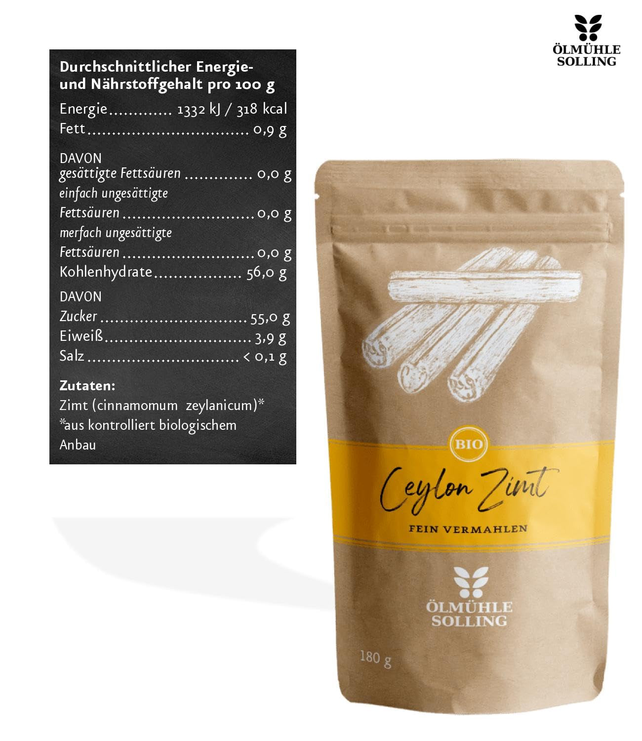 - BIO Ceilán Zimt | Ceilán Zimtpulver aus kontrolliert biologischem Anbau | Zimtpulver fein vermahlen aus ganzen Zimtstangen. Ideal para Muesli, Milchreis, Gebäck uvm. | Contenido: 180 gramos