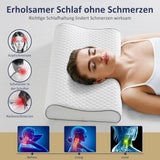 BedStory Almohada de Espuma viscoelástica, Almohada de Soporte para el Cuello Ajustable en Altura, Almohada ergonómica, Almohada para Dormir de Lado para Dormir boca arriba y boca abajo (60 x 36 x 12/10 cm)