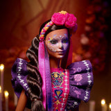 Muñeca Barbie del Día de Muertos 2022 con vestido tradicional con volantes, corona de flores y pintura facial de calavera, regalo para coleccionistas