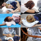 Almohada para dormir de lado para parejas, brazo relajante, almohada de espuma viscoelástica curvada, almohada para el cuello en forma de U, almohada de viaje, almohada de seda de hielo de presión cero, retorno lento para parejas, almohadas ortopédicas cervicales Naty Shop
