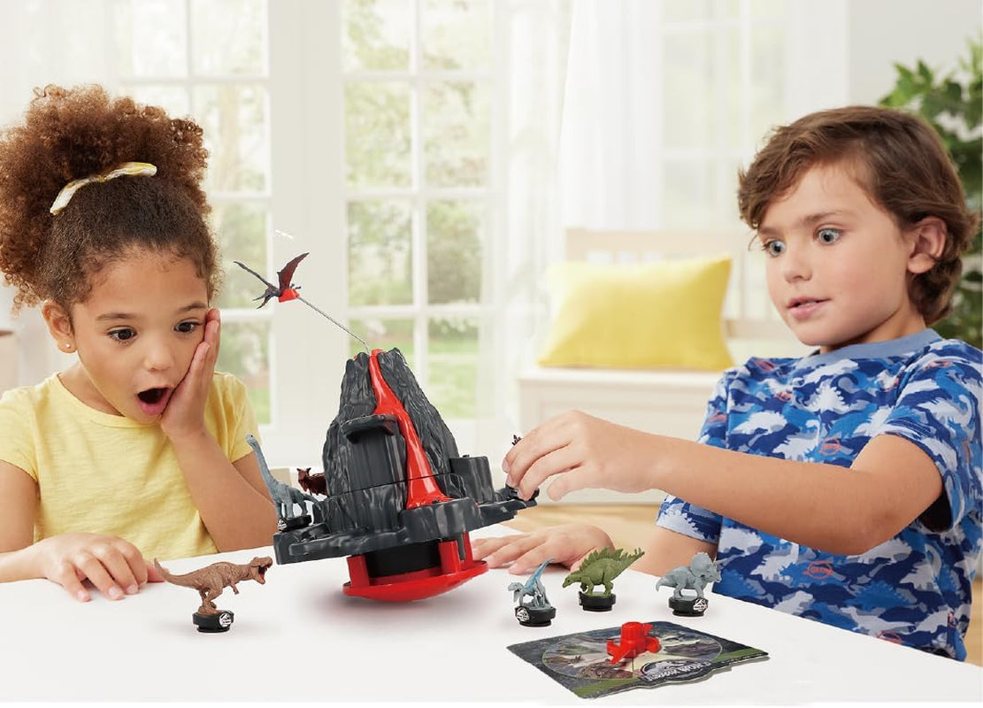EPOCH Games - Jurassic World Trembling Volcano 7509 Juego de mesa de juguete de dinosaurio para niños a partir de 4 años