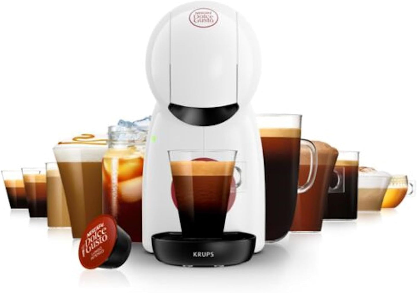 Cafetera espresso manual con cápsulas NESCAFÉ DOLCE GUSTO PICCOLO XS de KRUPS, blanca