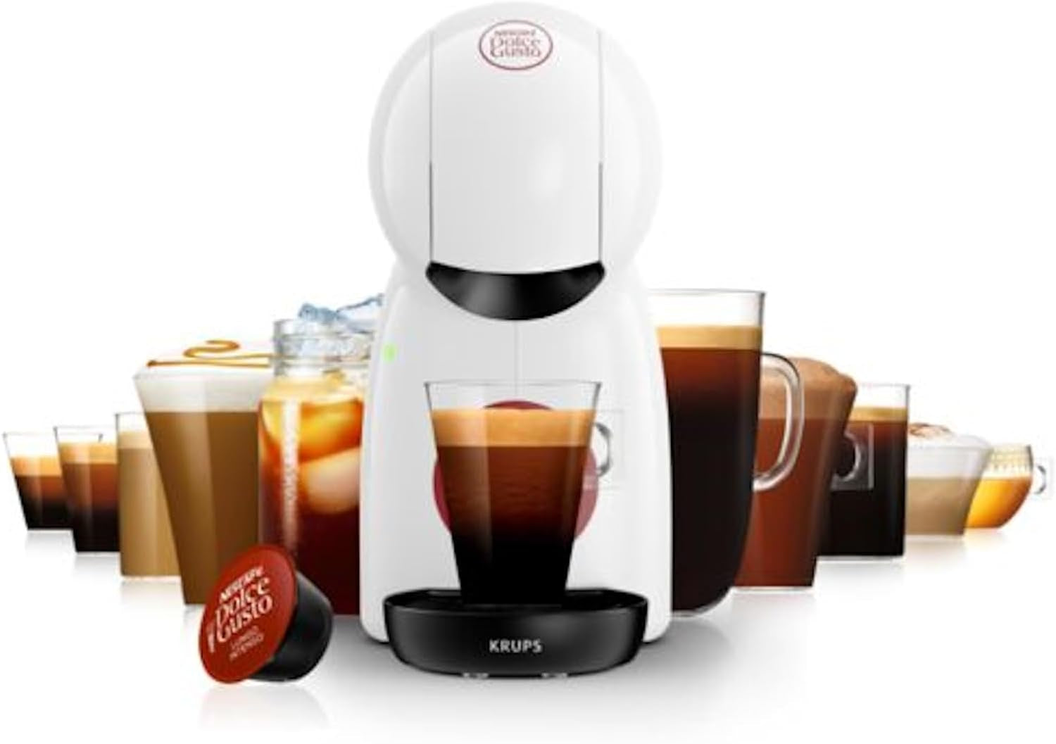 Cafetera espresso manual con cápsulas NESCAFÉ DOLCE GUSTO PICCOLO XS de KRUPS, blanca