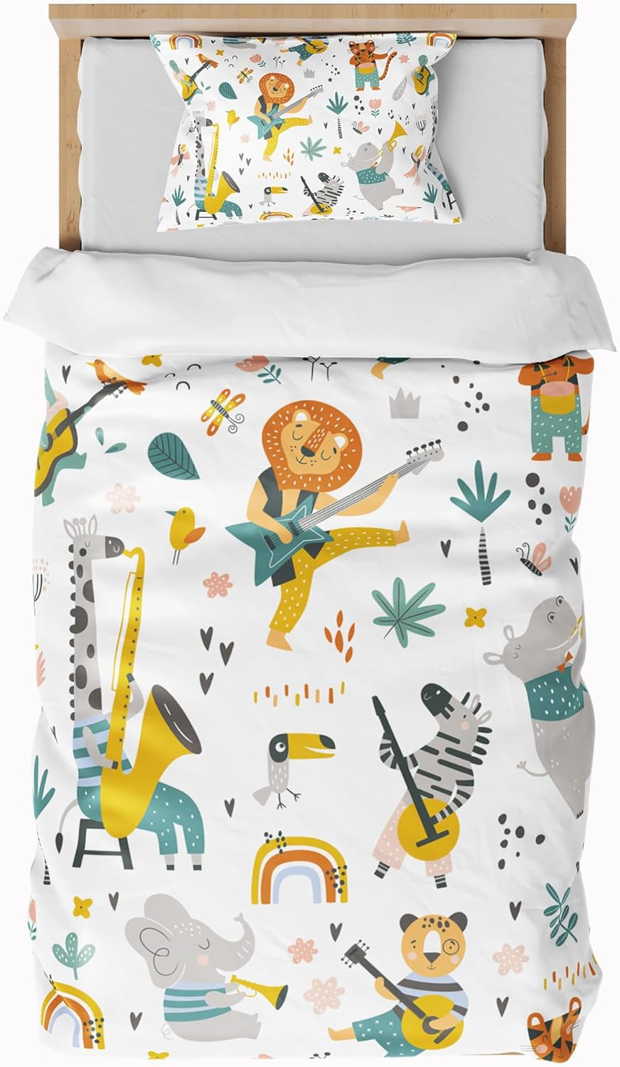 Ropa de cama infantil, chico, varios modelos, con cremallera, microfibra poliéster Ropa de cama infantil Naty Shop Animales 100X135 Cm + 40X60 Cm