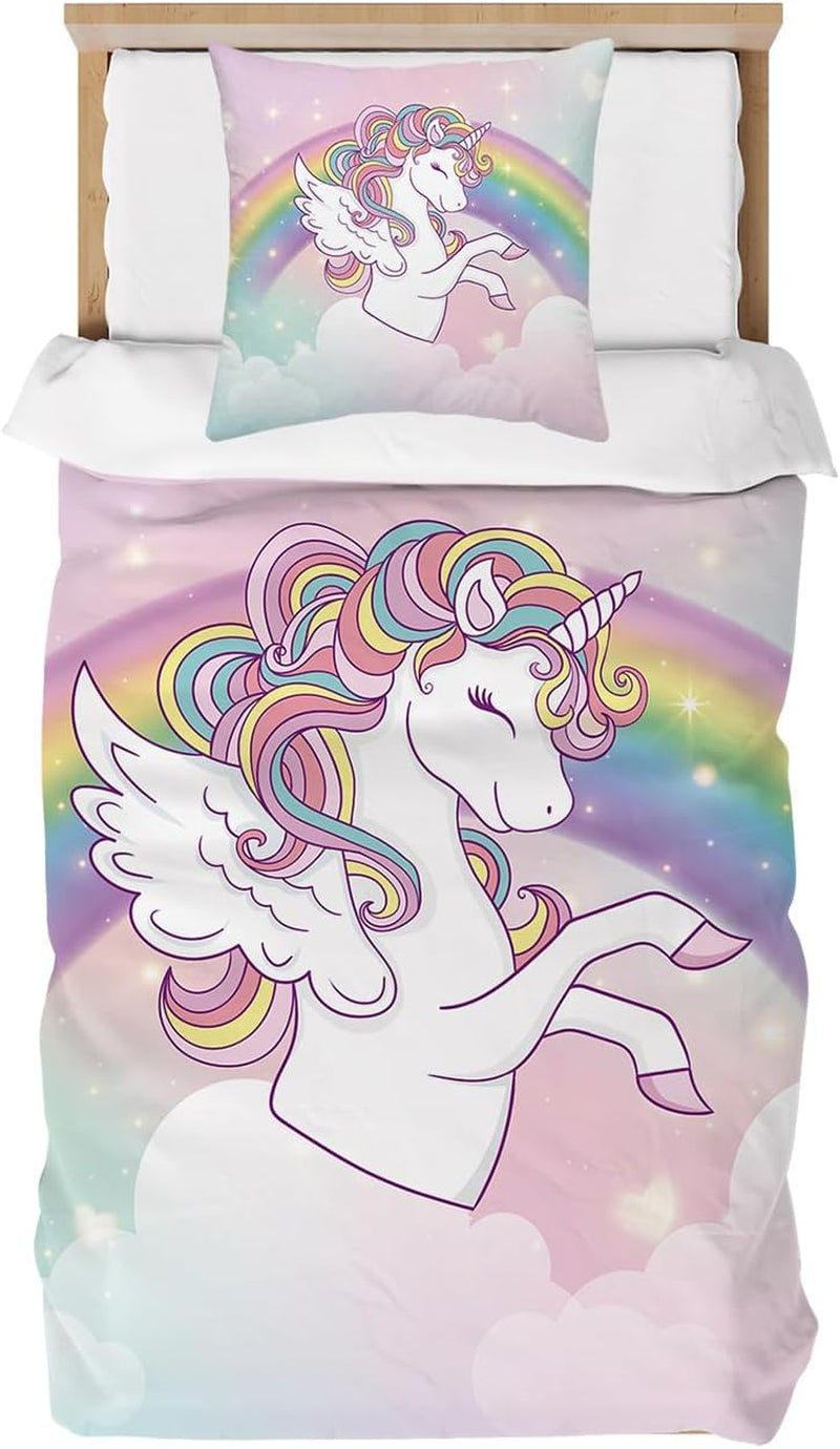Ropa de cama infantil, Unicornio Soft, ropa de cama microfibra - infantil Naty Shop Rainbow 135X200 Cm