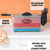 Freidora de aceite Tristar FR-6935, 2000 vatios, 3 litros, termostato, zona fría, 3-4 personas, metal Electrodomésticos Naty Shop