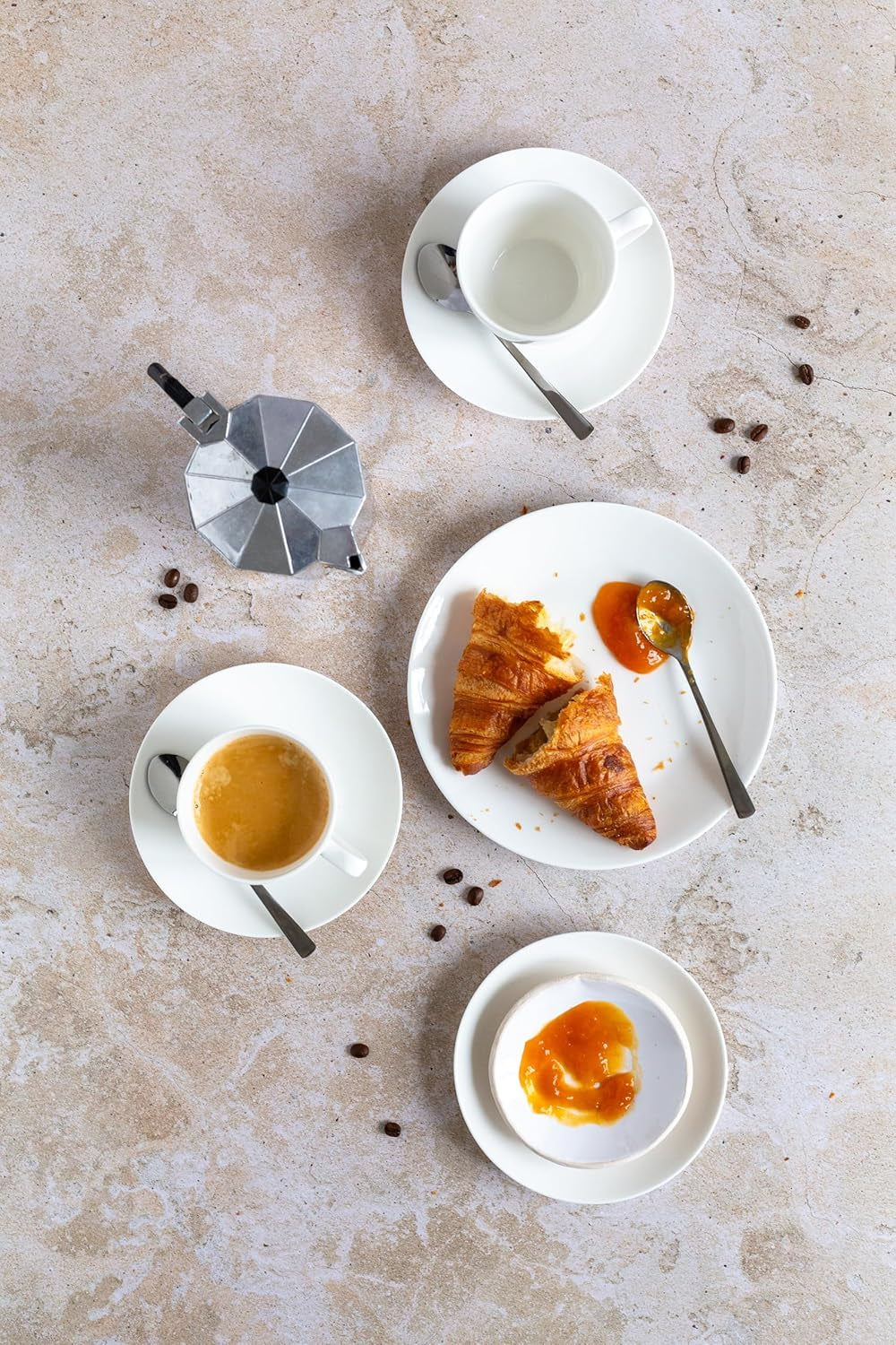 MÄSER 934105 Serie Belmira, Juego de Café Clásico para 6, Juego de Café de 18 Piezas, Atemporal, Elegante, Delicado, Porcelana, Blanco