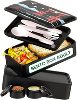 Umami Fiambrera para Adultos, Fiambrera Bento Apilable Antigoteo con 4 Cubiertos y Compartimentos, Fiambrera para Adultos, Contenedor de Ensalada para Llevar, Fiambrera para Picnic/Oficina, Gris Carbón, 1500ml Naty Shop Fiambreras de PP Negras - Torii Edición Especial L - 1200 Ml