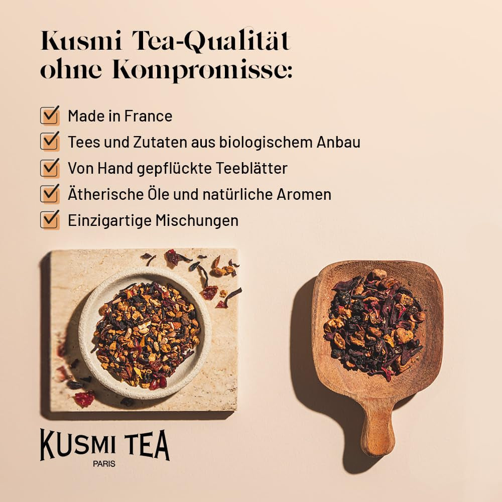 Té Kusmi - Earl Grey Intense - Té negro Earl Grey orgánico con bergamota fuerte y limón picante - Té a granel - Caja de metal de 100 g - Cantidad para unas 50 tazas
