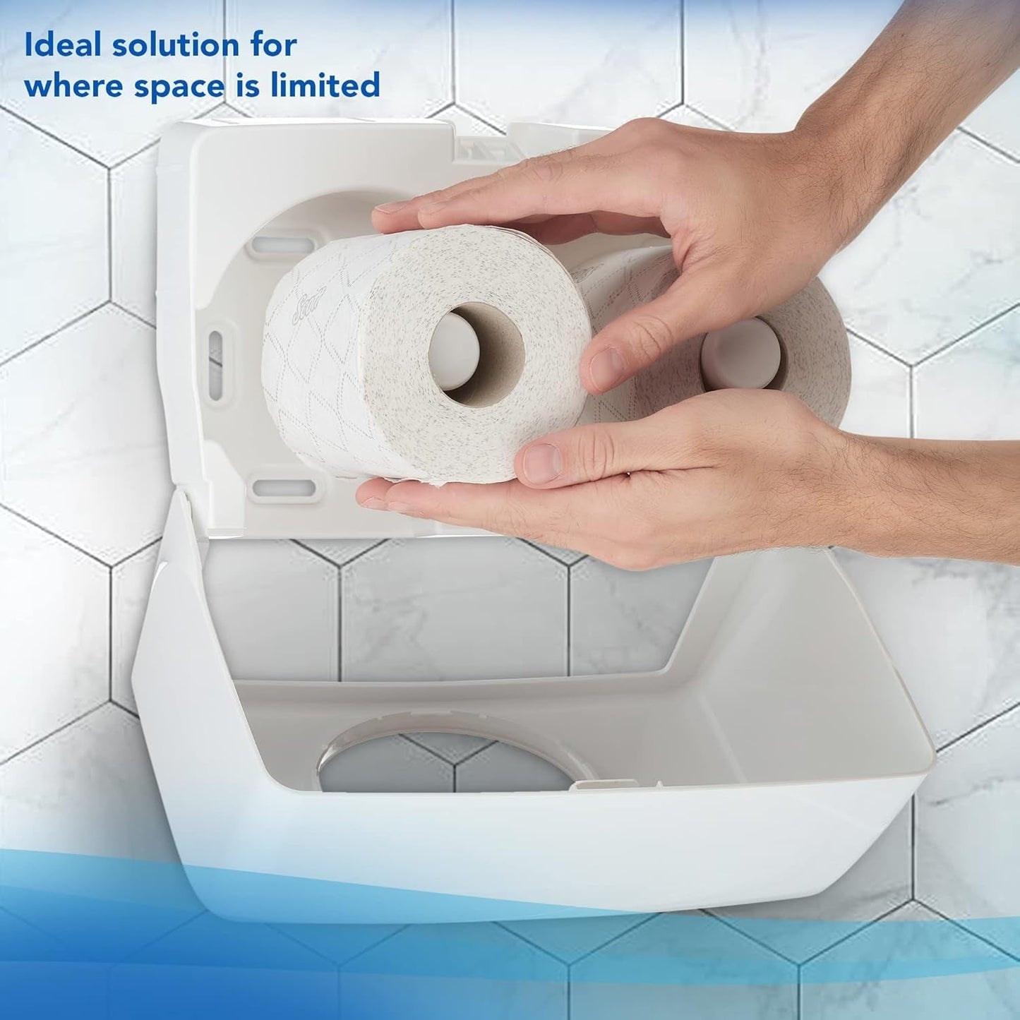 Papel higiénico Scott® Essentialtm 8519 Papel higiénico de fibra reciclada con certificación FSC blanco de 2 capas 64 rollos x 350 hojas (total 22,400 hojas)