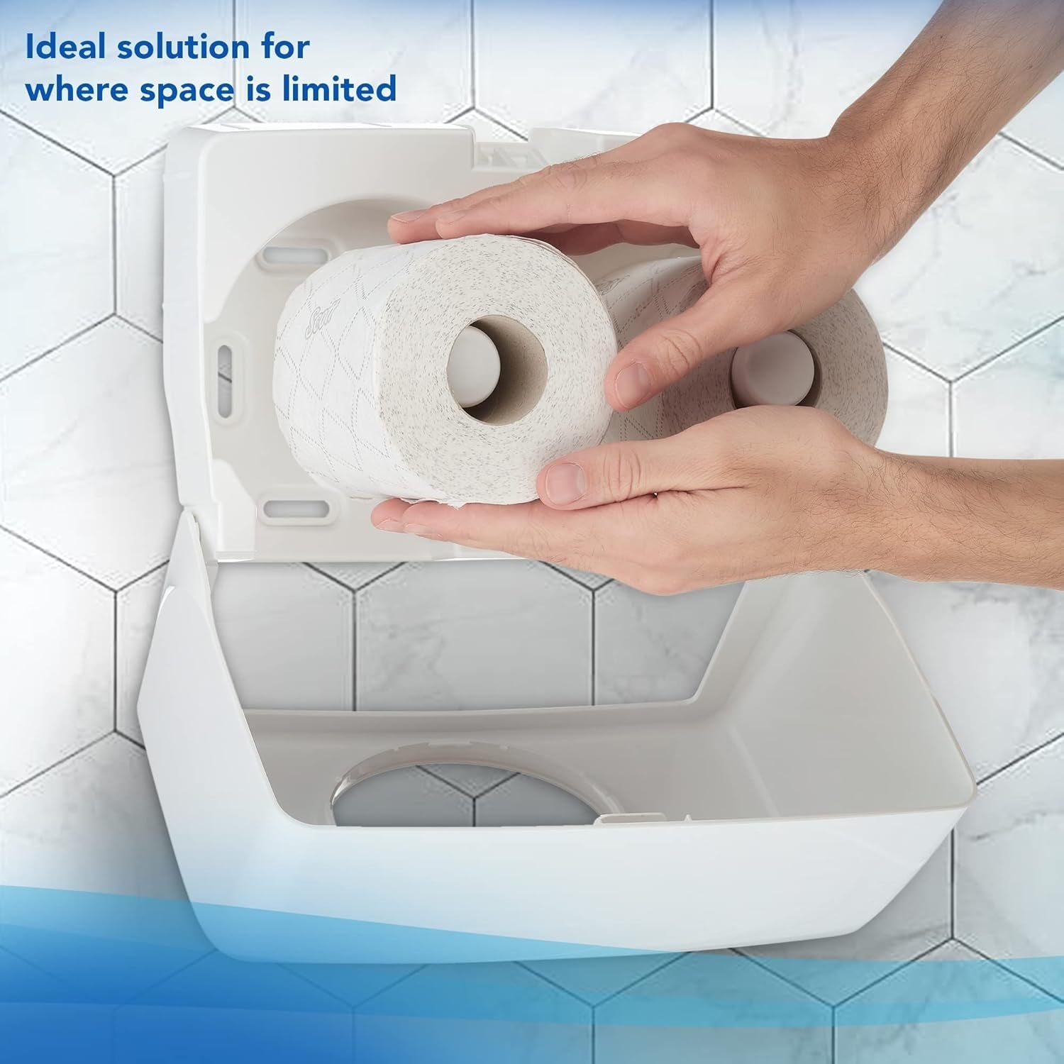 Papel higiénico Scott® Essentialtm 8519 Papel higiénico de fibra reciclada con certificación FSC blanco de 2 capas 64 rollos x 350 hojas (total 22,400 hojas)