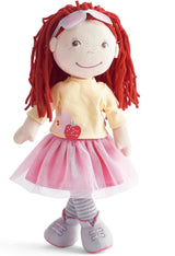 Muñeca HABA AVA, muñeca de 30 cm con gafas, muñeco blandito para niños a partir de 18 meses
