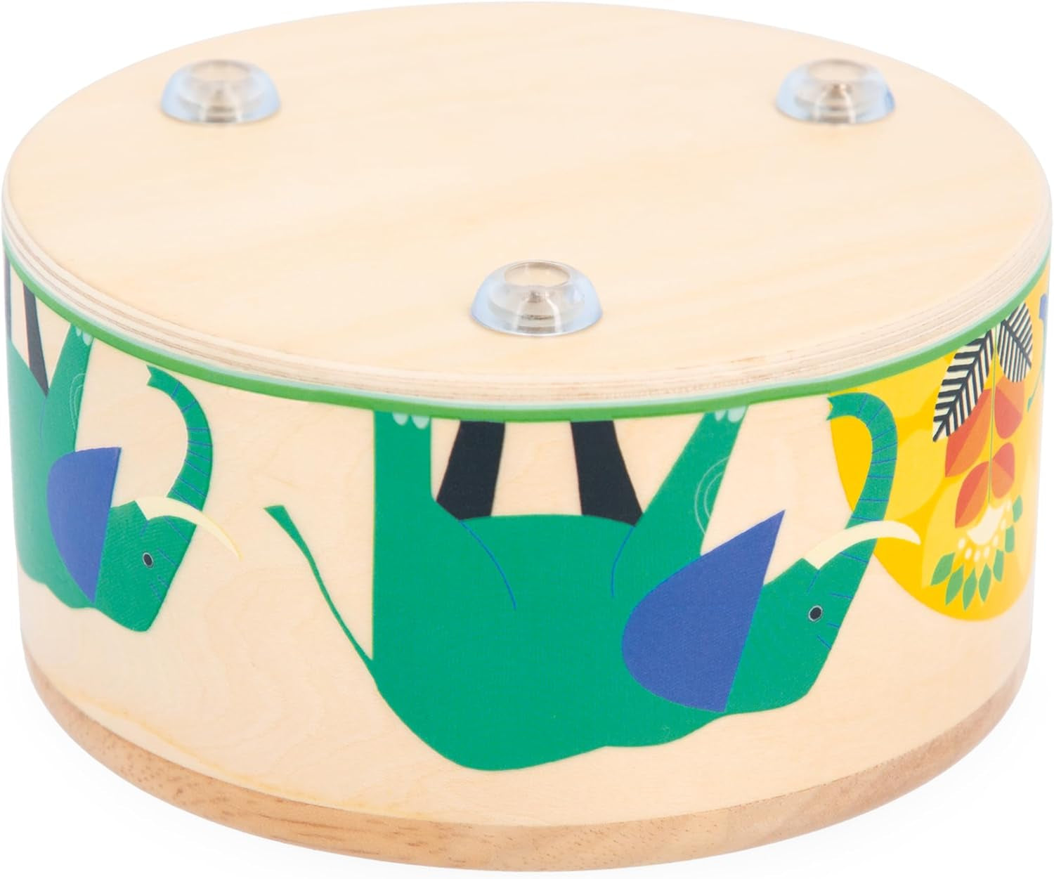Janod - Gioia Drum - Tambor + tambor de madera FSC - Juego de roles y educación musical temprana - Acuarela - A partir de 18 meses, J07650 Bebe Toys Naty Shop
