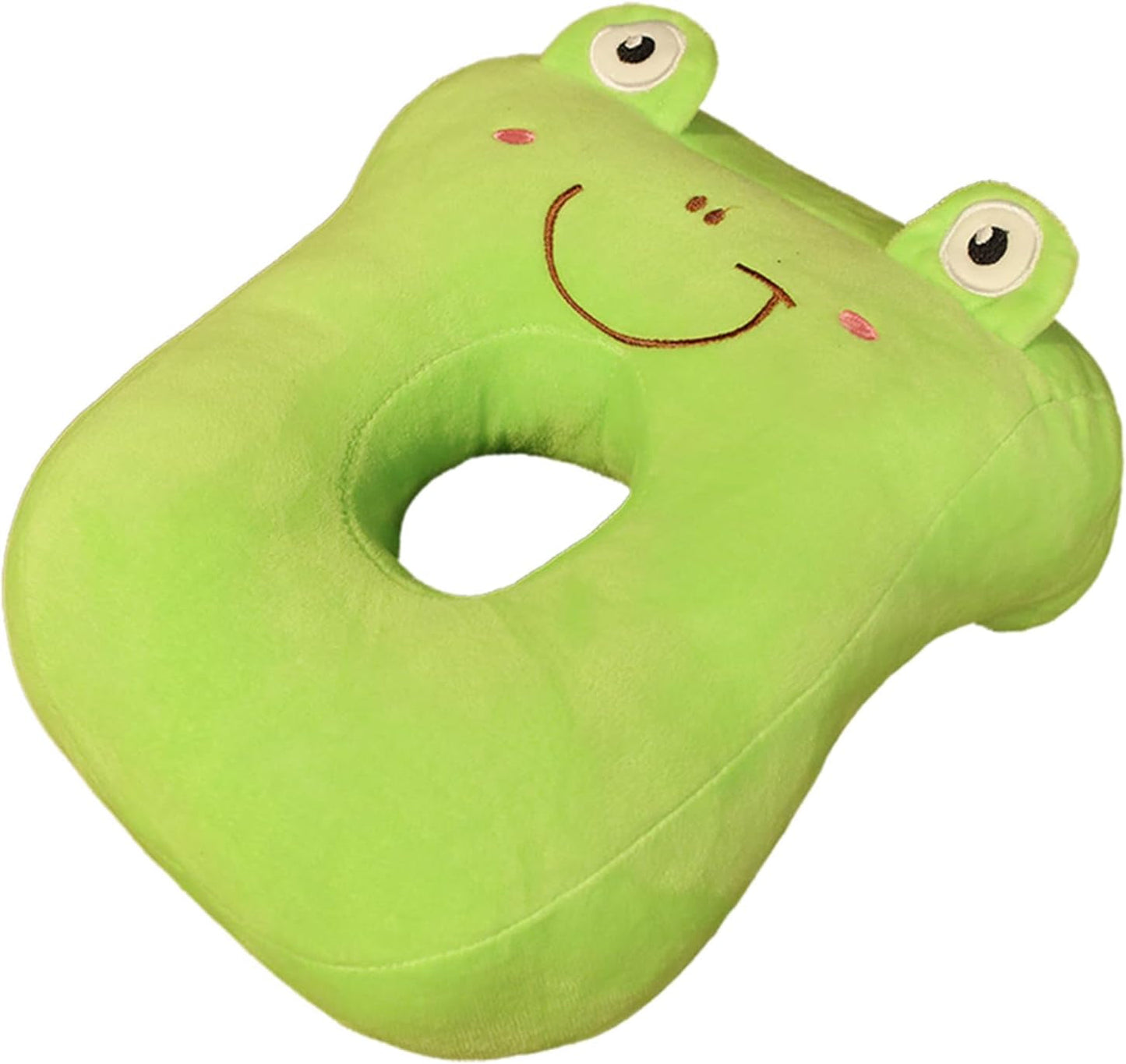 Almohada para dormir de oficina, algodón con memoria, linda almohada con orificio para las orejas, almohada suave para dormir de lado, almohada para las orejas para mujeres, niñas y niños (gris gatito) Almohadas ortopédicas cervicales Naty Shop Green Frog