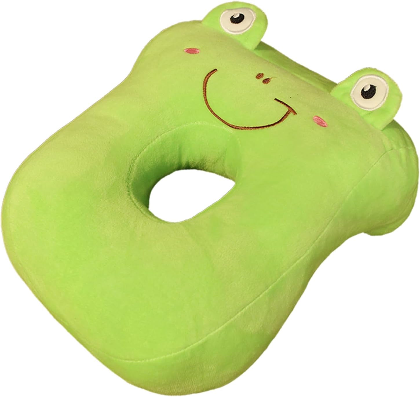 Almohada para dormir de oficina, algodón con memoria, linda almohada con orificio para las orejas, almohada suave para dormir de lado, almohada para las orejas para mujeres, niñas y niños (gris gatito) Almohadas ortopédicas cervicales Naty Shop Green Frog
