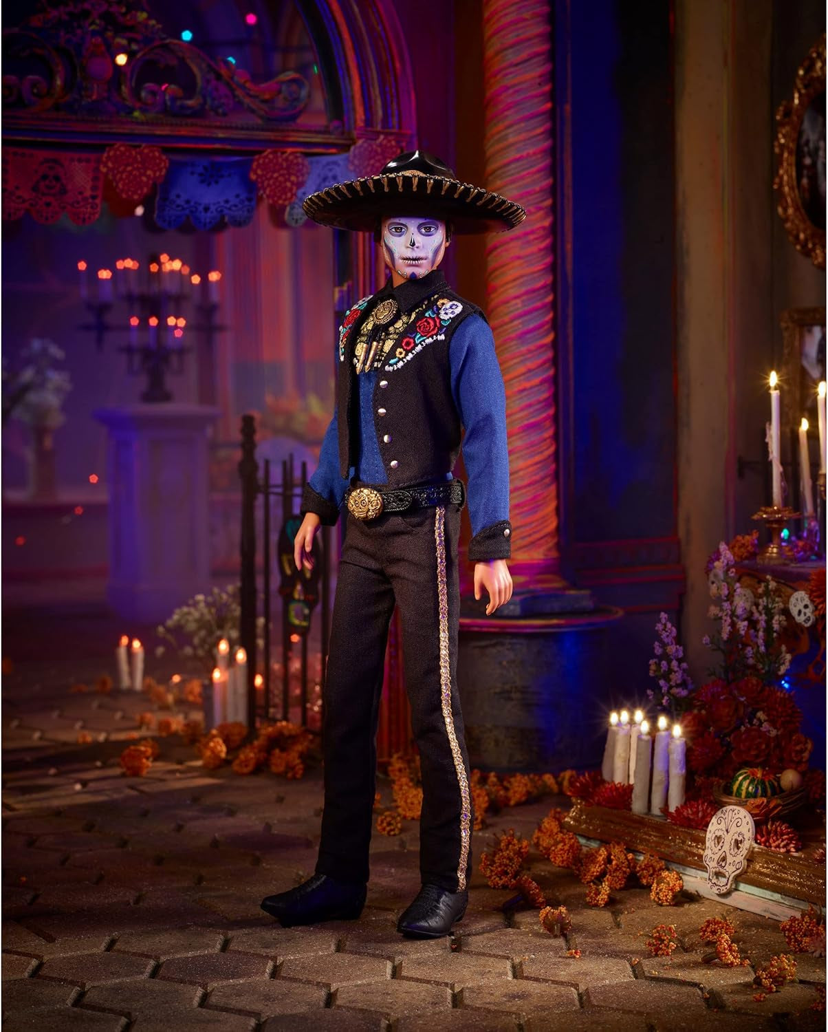 Ken Barbie 2022 Muñeca Día De Muertos con camisa, chaleco y sombrero, pintura facial Calavera, regalo para coleccionistas