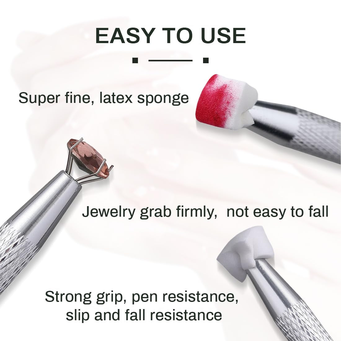 100 piezas Nail Art Schwamm Mit Metallgreifer, esponja aplicadora de cepillo, esponja para uñas, maniquí para uñas, Um Eine Varaudzen de gradiente Nail Art Patterns Zu Ersetlen