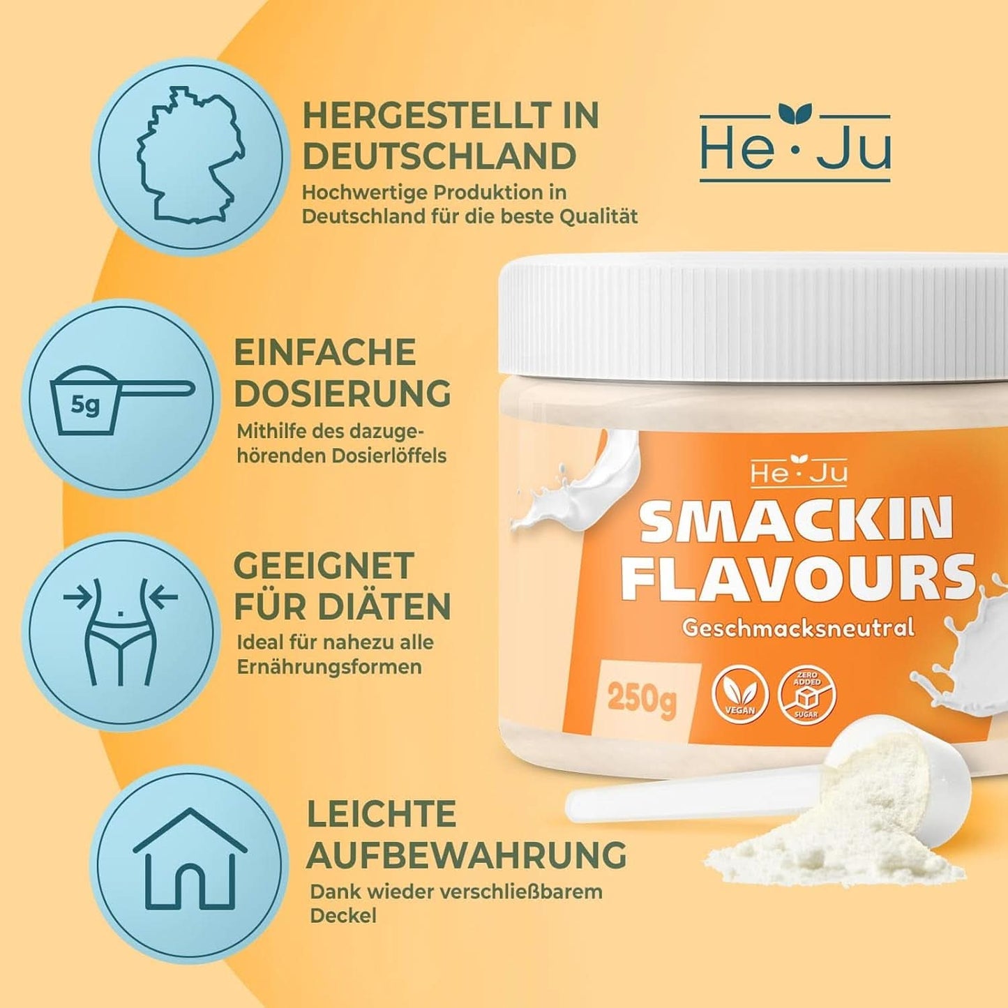 He-Ju, Polvo con sabor neutro, 250 gramos Tienda Aromas Naty