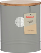 Colección LIVING, tarro de galletas con tapa | gris pastel | Caja de almacenamiento para galletas de 3,4 l | tarro de galletas de acero con tapa | Tarros herméticos de bambú con tapa Naty Shop Cajas de almacenamiento de alimentos
