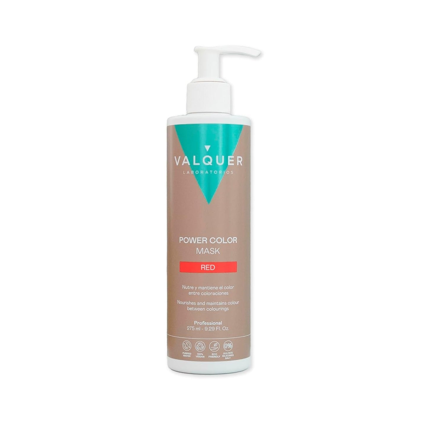 Valquer Power Color Mask formulación vegana y sin siliconas Da color al cabello 290 ml morado Naty Shop Hair Mask Rojo 1 pieza (paquete de 1)