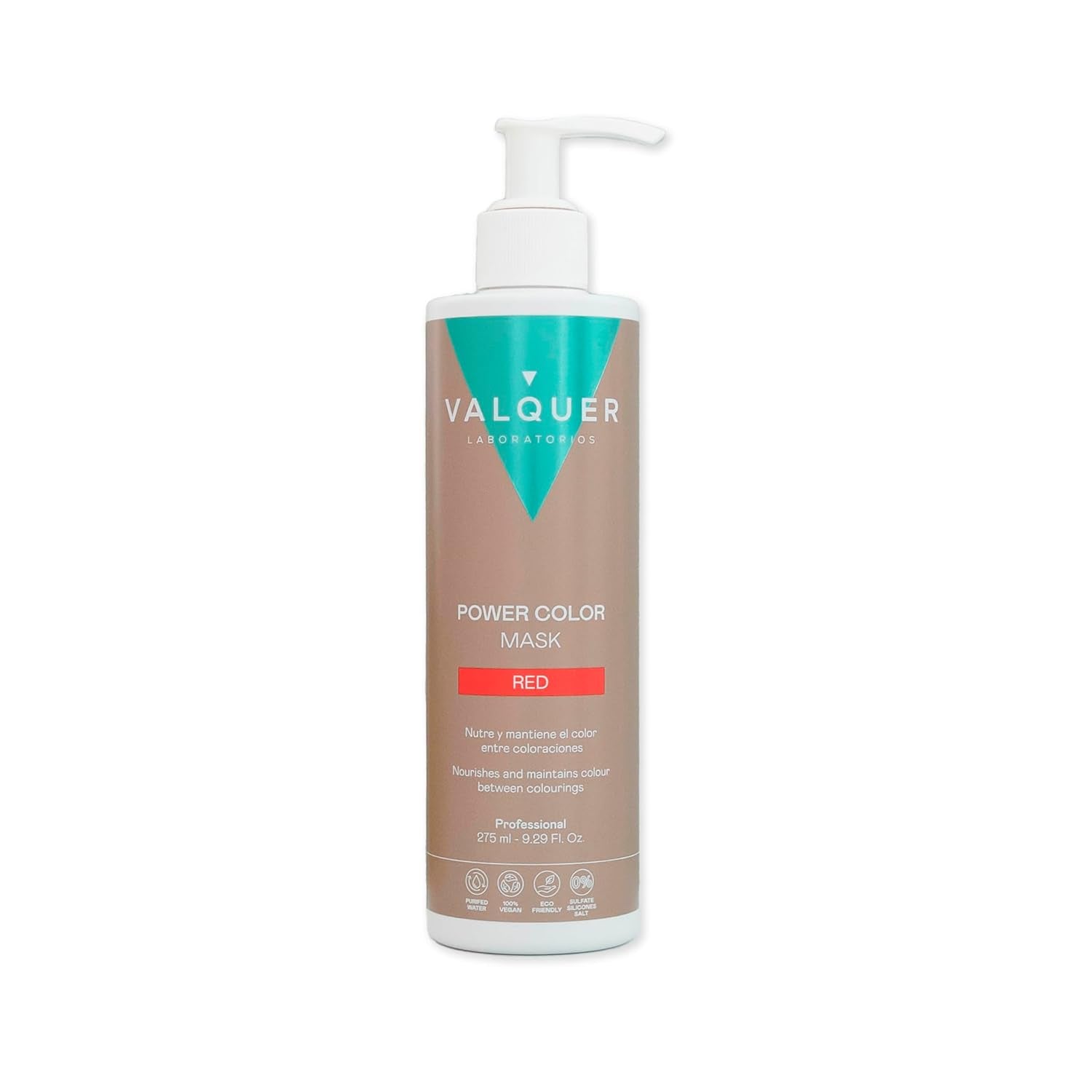 Valquer Power Color Mask formulación vegana y sin siliconas Da color al cabello 290 ml morado Naty Shop Hair Mask Rojo 1 pieza (paquete de 1)