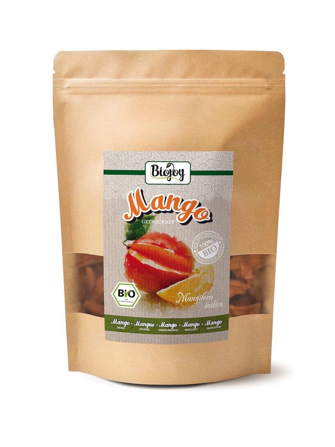 Biojoy BIO mango seco (1 kg), sin azufre Naty Shop productos deshidratados 500 G