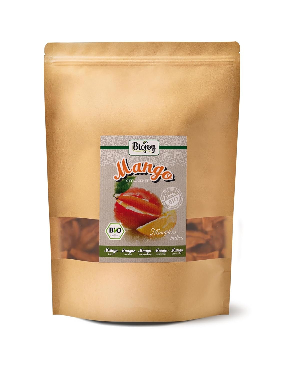 Biojoy BIO mango seco (1 kg), sin azufre Naty Shop productos deshidratados 1 kg (1 paquete)