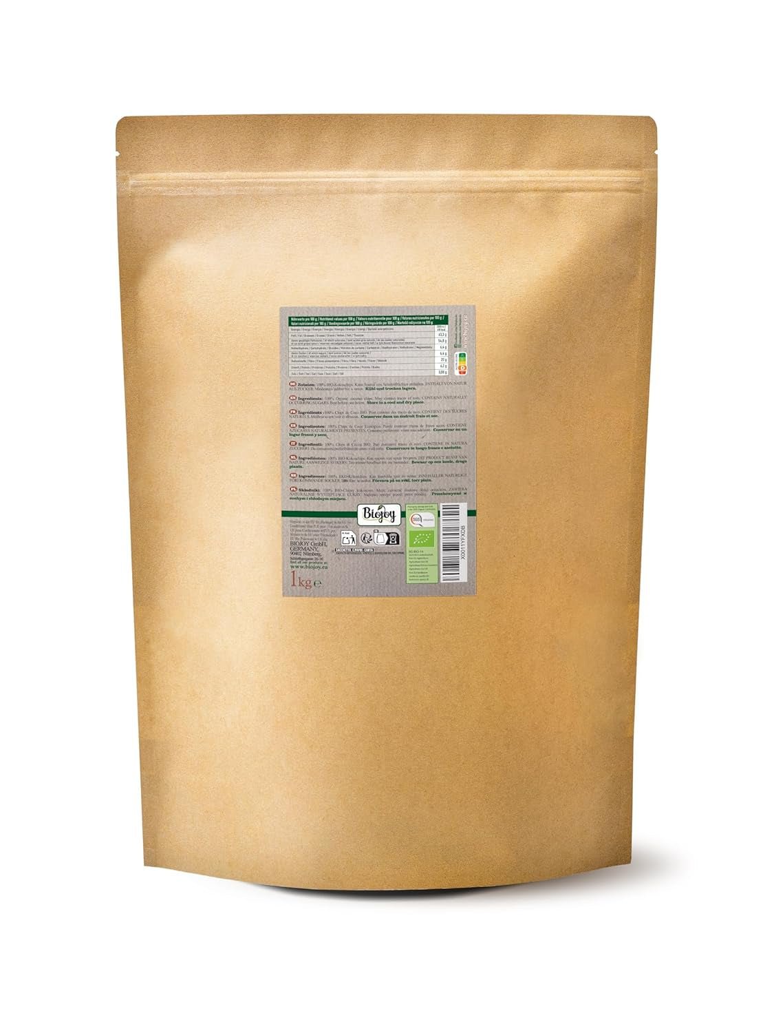 Biojoy chips de coco seco ecológico (1 kg), sin azúcar y sin freír Productos deshidratados Naty Shop