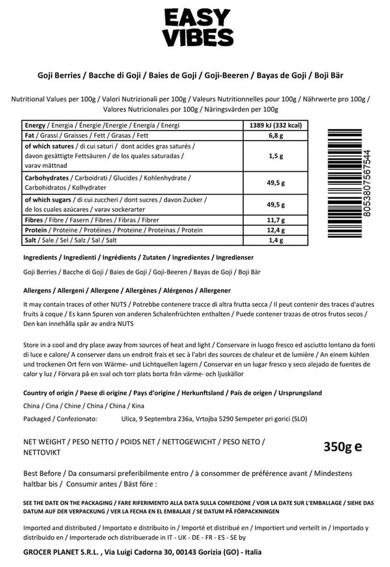 '- Bayas de goji naturales (350g) - Productos deshidratados Naty Shop deshidratados