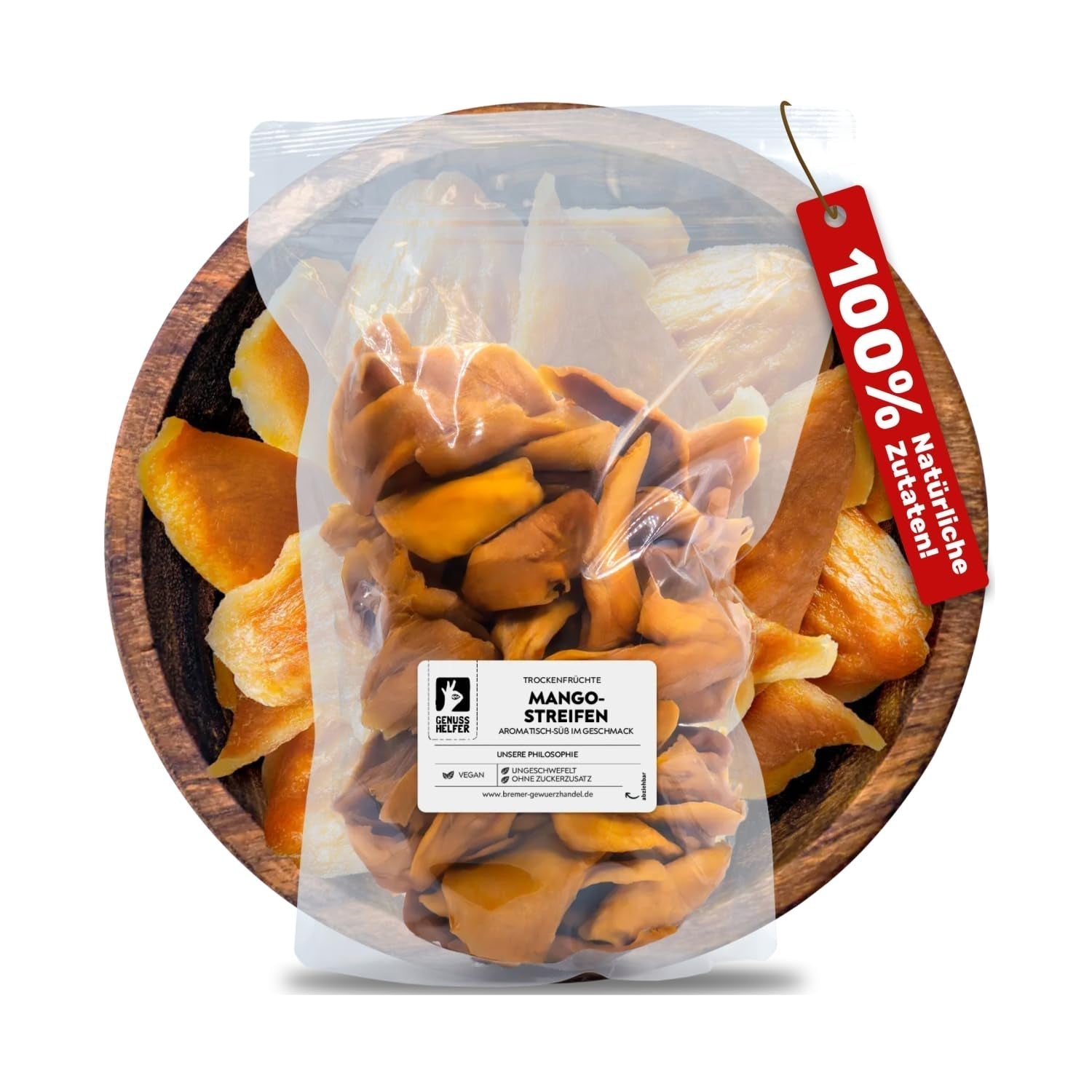 Bremer Gewürzhandel mango, mango en tiras deshidratado, sin azufre, sin azúcares añadidos, 1kg Productos deshidratados Naty Shop 1kg (1 paquete)