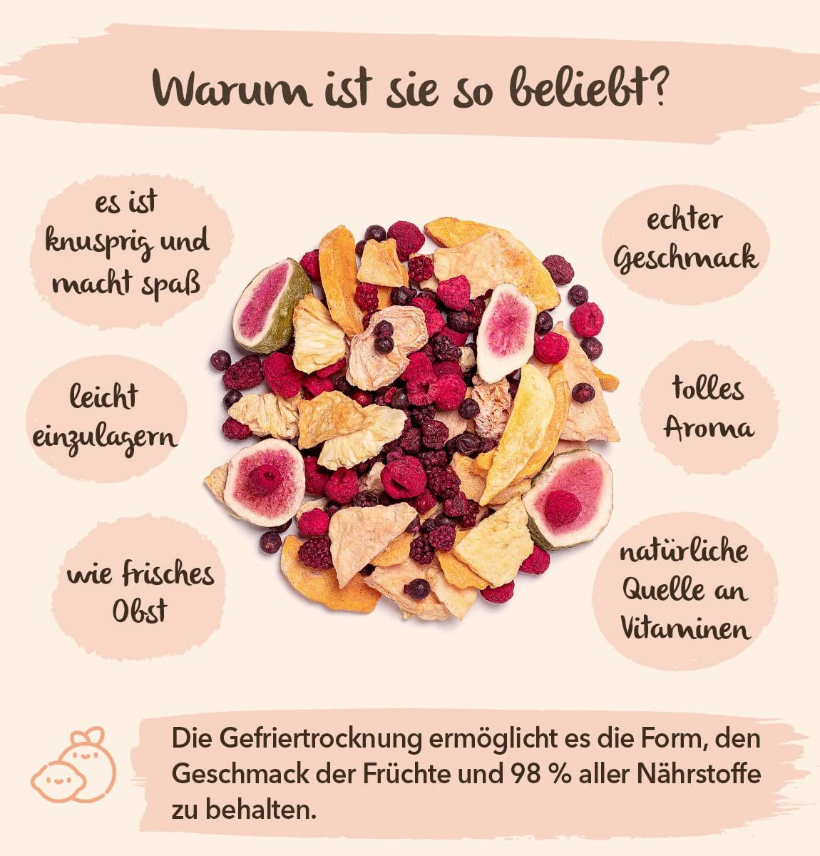 Brix Fruta Liofilizada Los Cuatro Fantásticos (80g) - Precio buen sabor, snack delicioso y saludable, seco crujiente, rico en vitaminas Naty Shop productos deshidratados