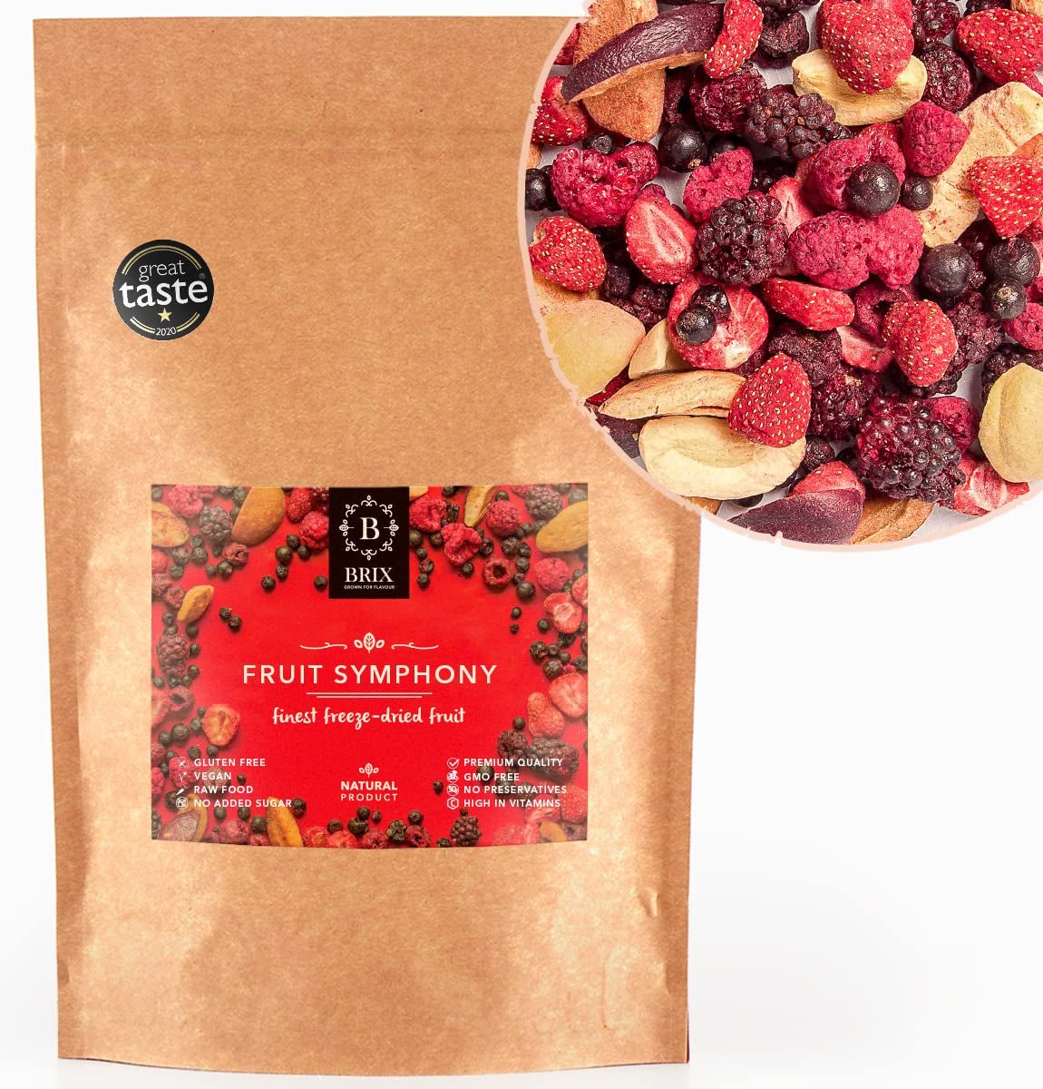 BRIX frutas liofilizadas | Mezcla natural de frutos secos 115g | Premio Gran Sabor a los Frutos Secos | Sin OGM, sin gluten, vegano, vitaminas retenidas Naty Shop Productos deshidratados Título predeterminado