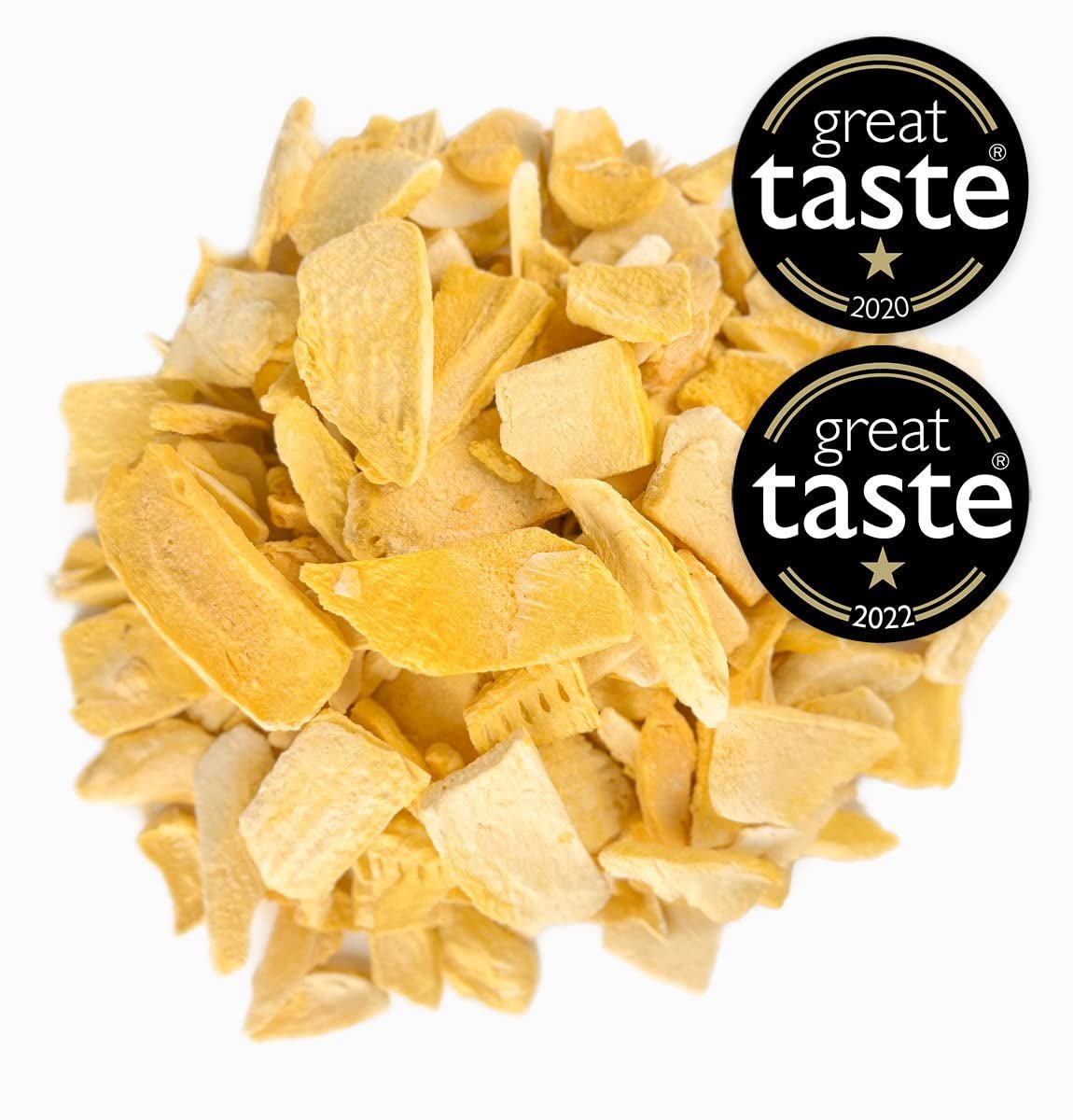 BRIX Mango Liofilizado | Mango seco natural en rodajas 95 g | Frutos secos Great Taste Award, mango liofilizado | Sin OGM, Sin Gluten, Vegano, Vitaminas Retenidas Naty Shop Productos Deshidratados