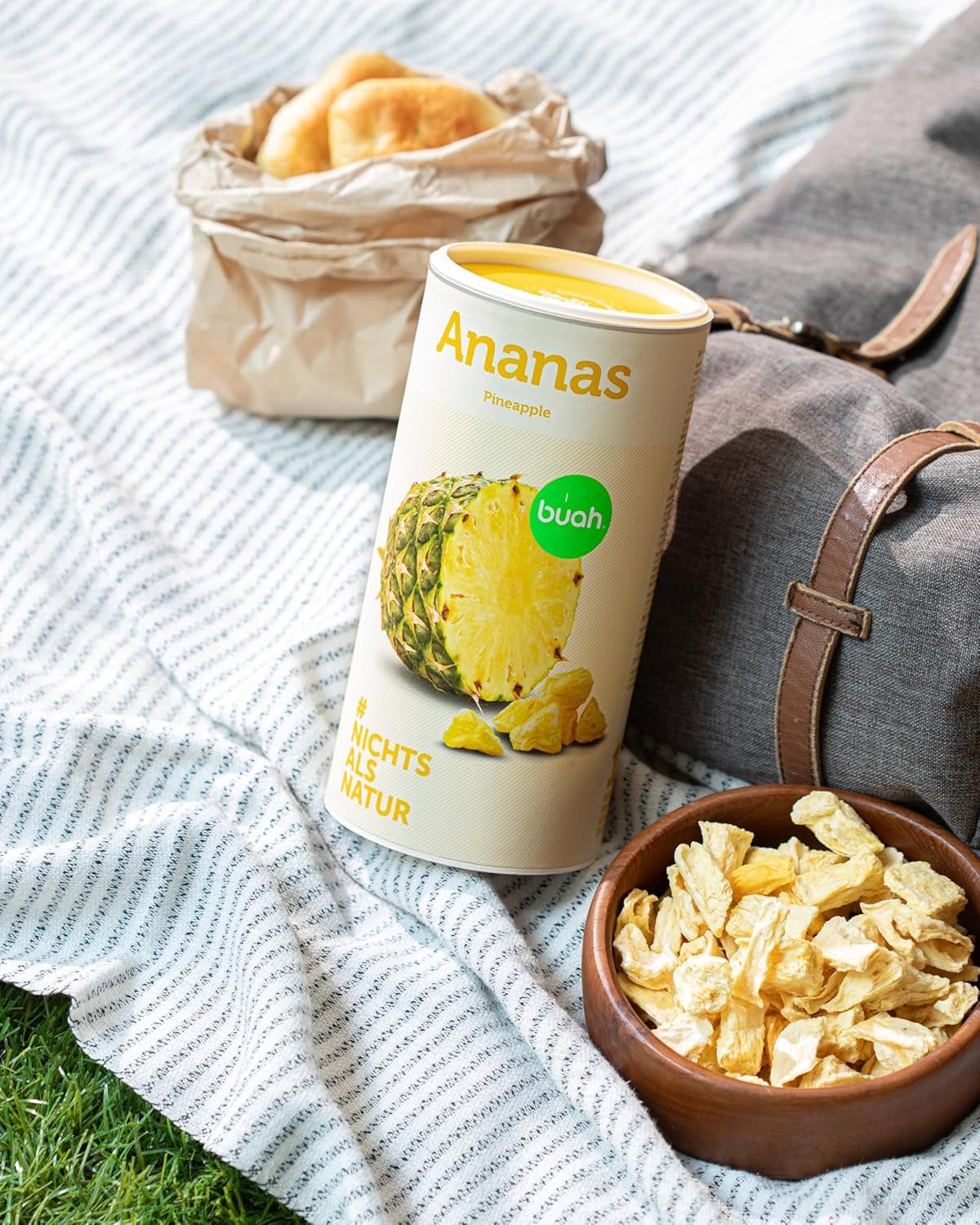 BUAH® Piña liofilizada | Chips de piña como snack o para muesli y postres | Sustituto ideal de los dulces | Vegano y sin azúcares añadidos | 100% fruta liofilizada | 200 g Naty Shop productos deshidratados