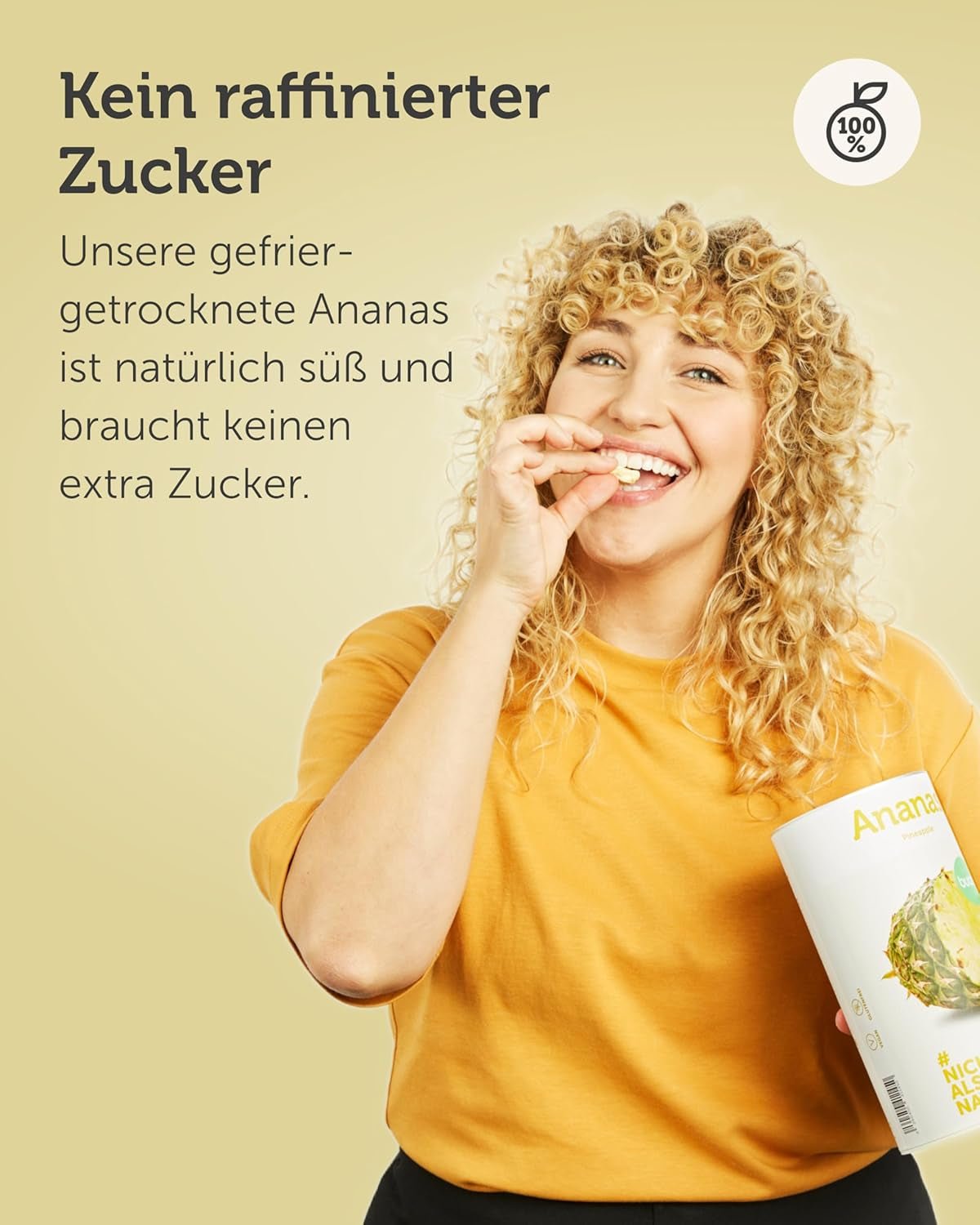 BUAH® Piña liofilizada | Chips de piña como snack o para muesli y postres | Sustituto ideal de los dulces | Vegano y sin azúcares añadidos | 100% fruta liofilizada | 200 g Naty Shop productos deshidratados