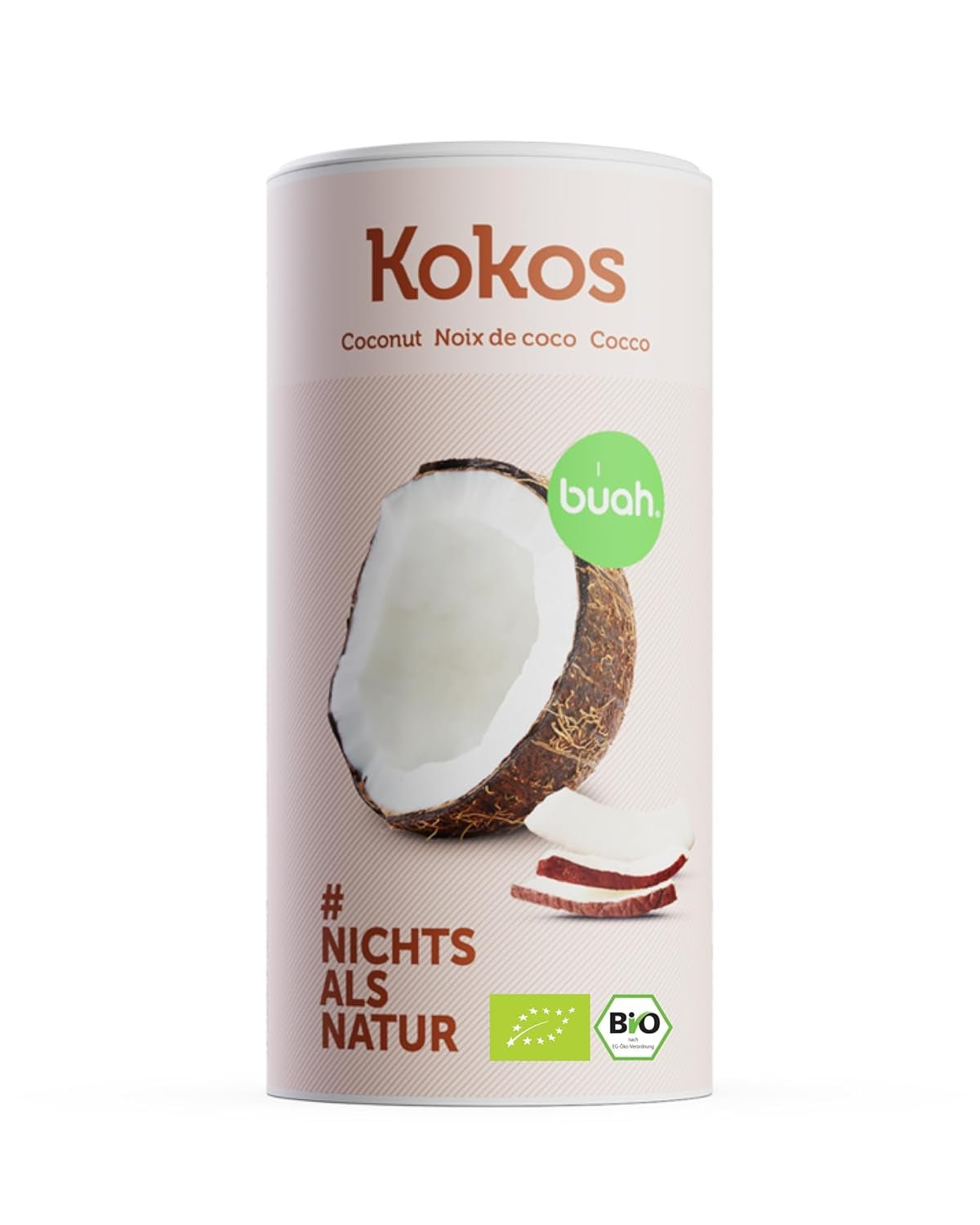Chips de coco secos BUAH® | Chips de coco orgánicos, snacks, muesli y chips de coco para hornear | Sustituto ideal de los dulces | Vegano y sin azúcares añadidos | 400g Naty Shop productos deshidratados Título predeterminado