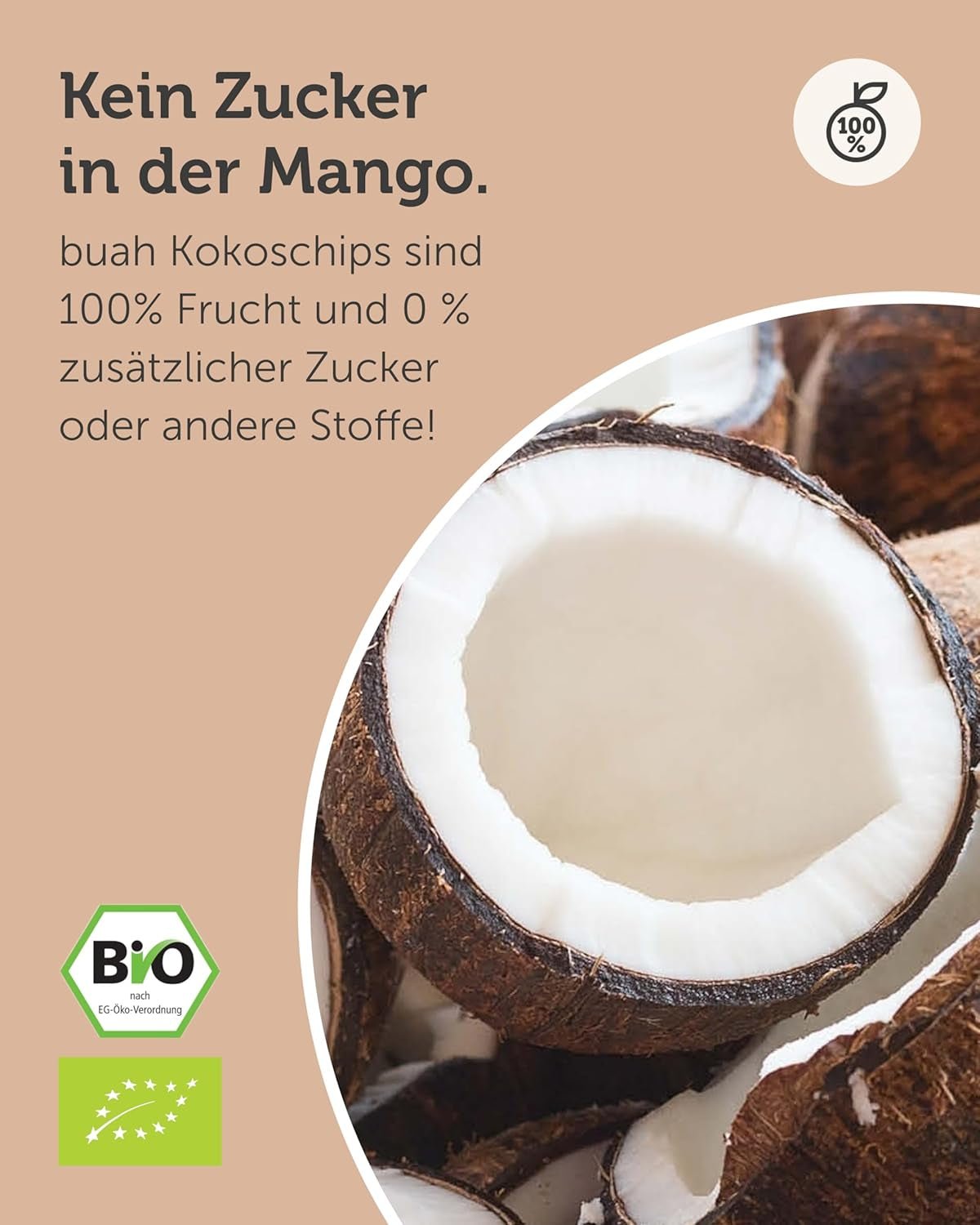Chips de coco secos BUAH® | Chips de coco orgánicos, snacks, muesli y chips de coco para hornear | Sustituto ideal de los dulces | Vegano y sin azúcares añadidos | 400g Naty Shop productos deshidratados
