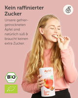 BUAH® Manzanas liofilizadas ecológicas | Manzanas ecológicas liofilizadas sin azúcares añadidos | 100% fruta liofilizada (vegana sin gluten y sin lactosa) | Snack ideal (110g) Naty Shop productos deshidratados