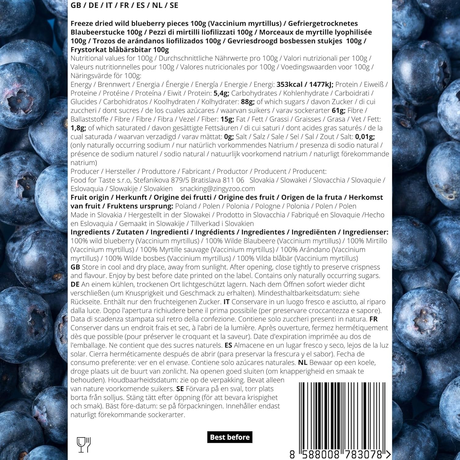 Trozos de arándanos secos | 100% arándanos silvestres liofilizados Vaccinium Myrtillus | Arándano Silvestre en Polvo Fruta de Arándano en Polvo Liofilizado Arándanos Secos Liofilizados Productos Deshidratados Naty Shop