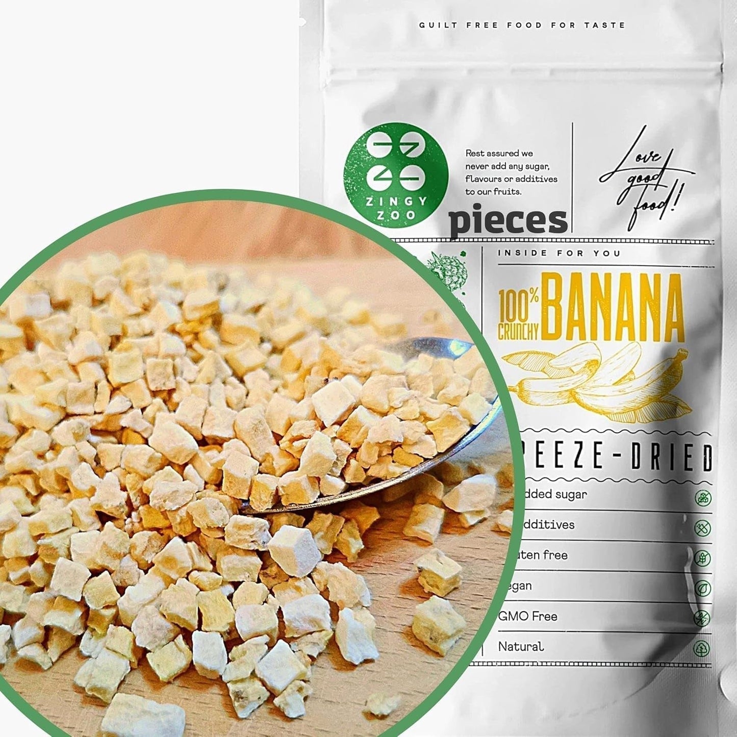 Trozos de plátano liofilizados | Plátanos secos sin azúcar | Plátanos liofilizados Plátanos con frutos secos | Plátanos frescos liofilizados | Frutas Liofilizadas Plátano Trozos Productos Deshidratados Tienda Naty Título Predeterminado