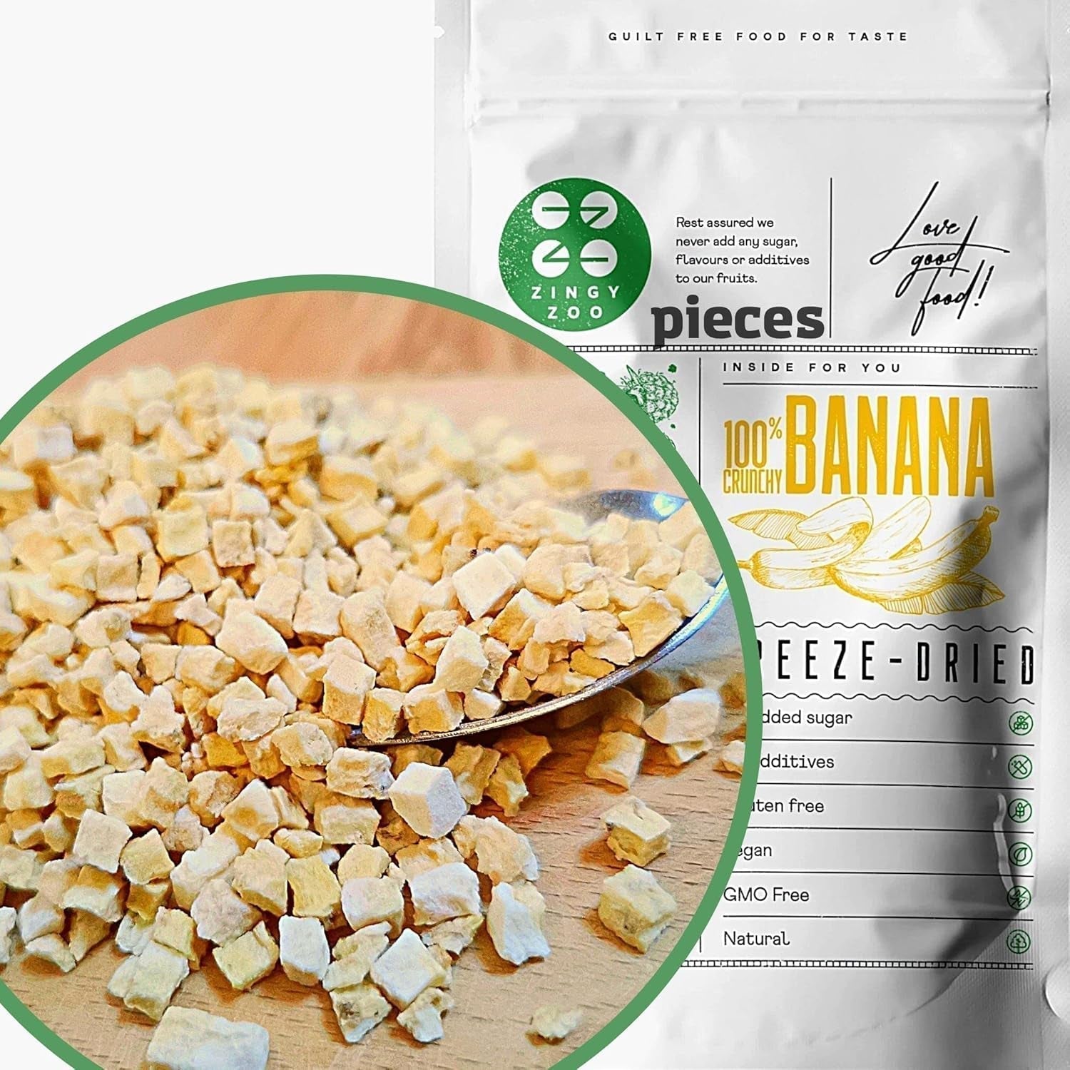 Trozos de plátano liofilizados | Plátanos secos sin azúcar | Plátanos liofilizados Plátanos con frutos secos | Plátanos frescos liofilizados | Frutas Liofilizadas Plátano Trozos Productos Deshidratados Tienda Naty Título Predeterminado