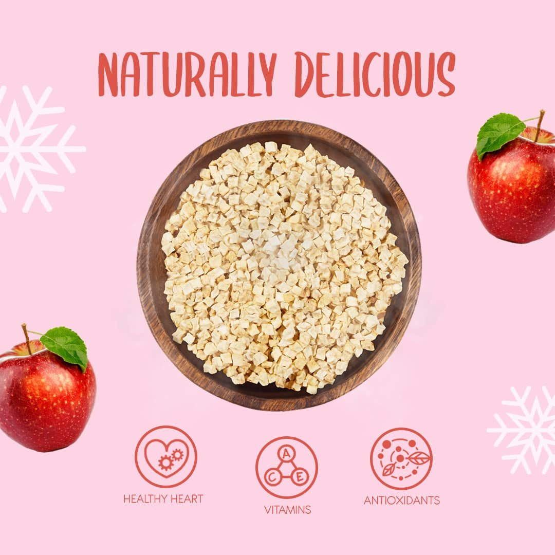 Manzana liofilizada trozos 100g - Frutas liofilizadas - Frutas secas liofilizadas - Manzanas secas - Perfecta para repostería, decoración de tartas, snacks, muesli y postres Productos deshidratados Naty Shop